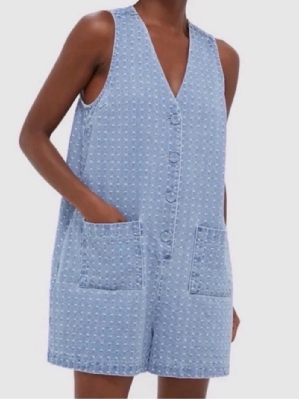 Tuckernuck Denim Dot Myla Romper